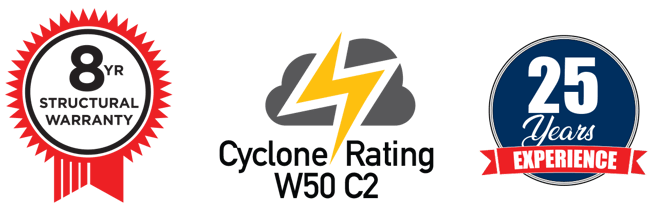 Eight years structural Cyclone rated twenty five years experience